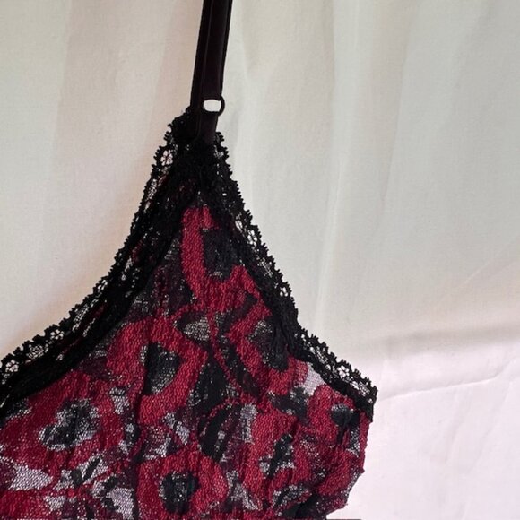 Plus Size Baby Doll Sleepware Valentine Shorty Lingerie Red and Black - Picture 6 of 13